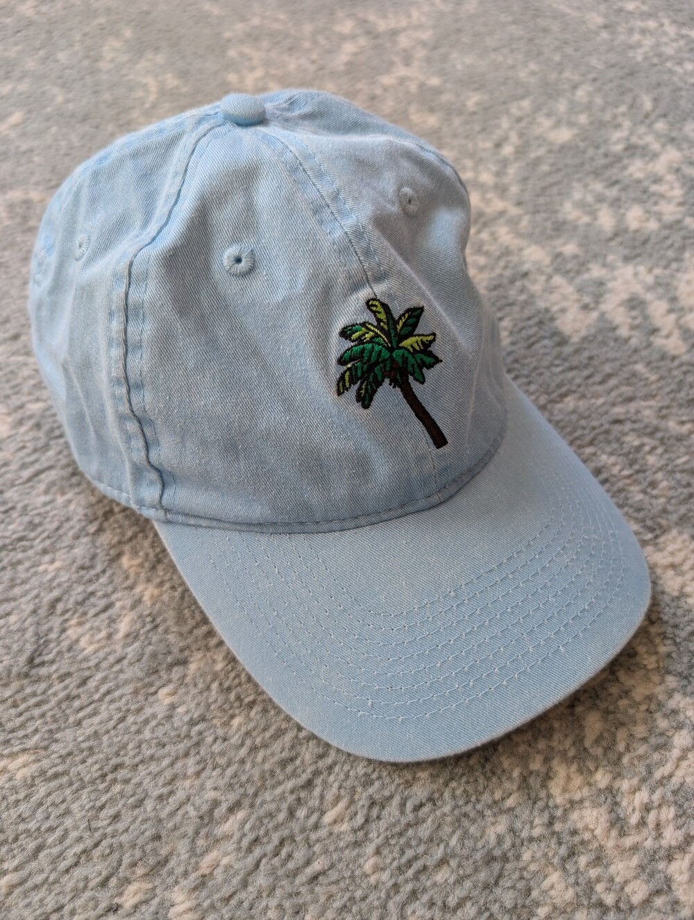 Ron Jon Light Blue Minimalist Palm Tree Logo Beach Cap - Adjustable Velcro